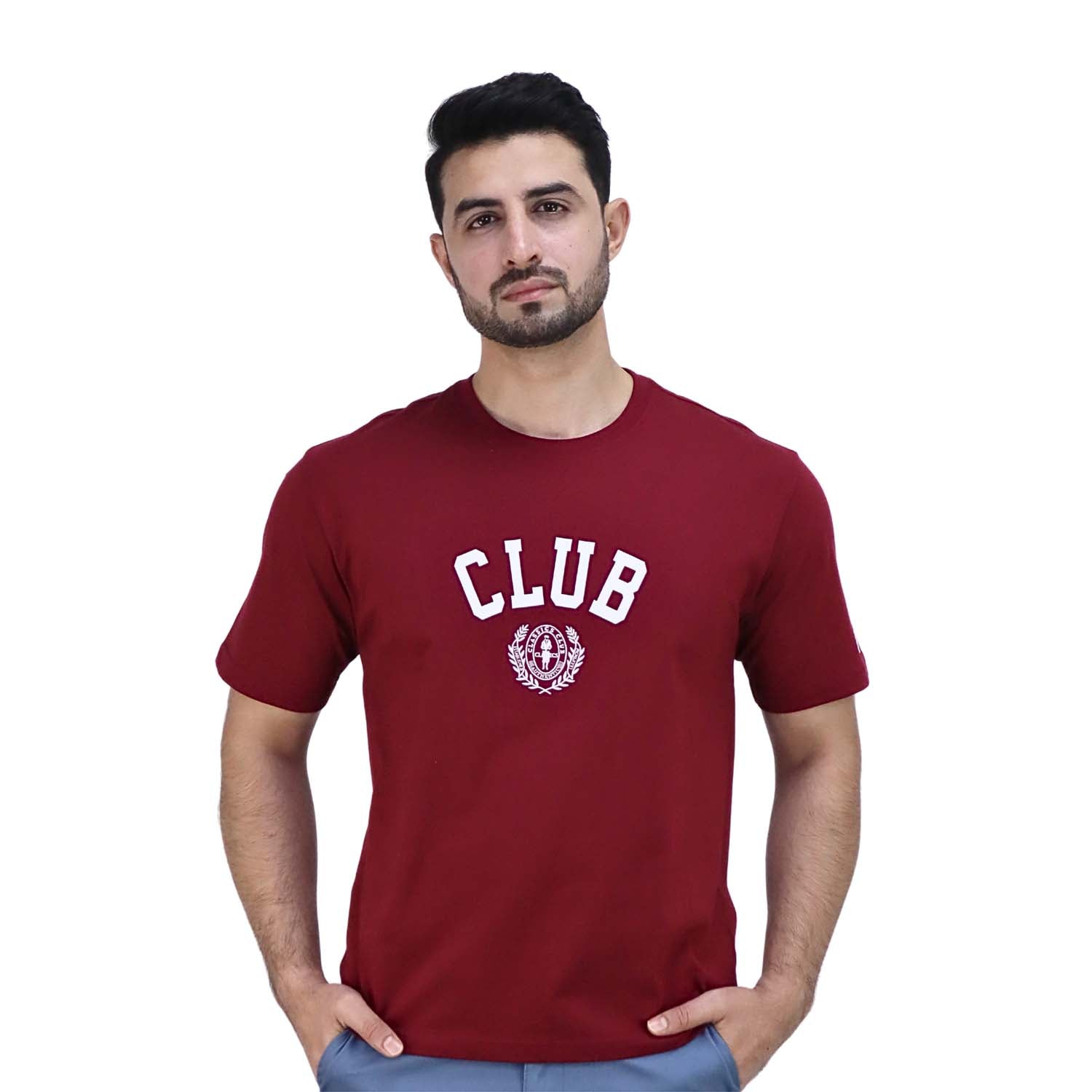 Men's Crew Neck Short Sleeve Relaxed Fit Classic Logo Print Tee