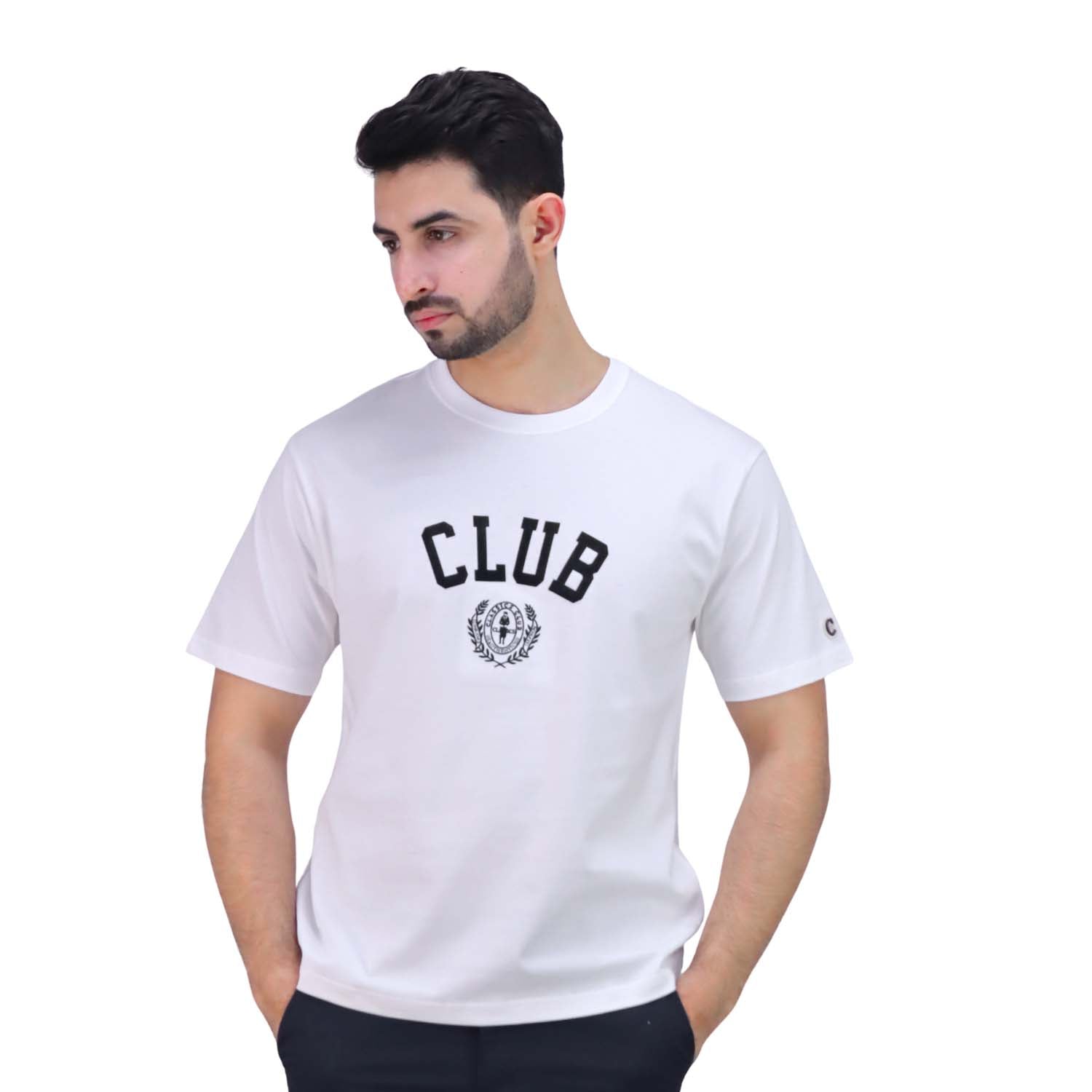 Men's Crew Neck Short Sleeve Relaxed Fit Classic Logo Print Tee