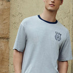 Men's Crew Neck Short Sleeve Relaxed Fit Classic Logo Print Tee