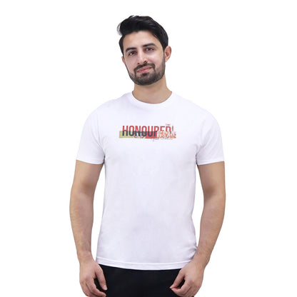Giordano Men's Cotton Jersey Print Tee (Ai Tee)-White