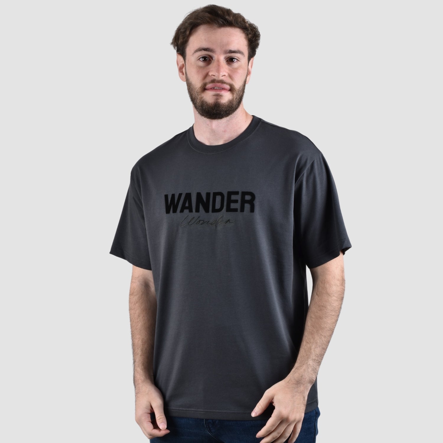 Men's Crew Neck Short Sleeve Wander Wonder Collection Relaxed Fit Print Tee