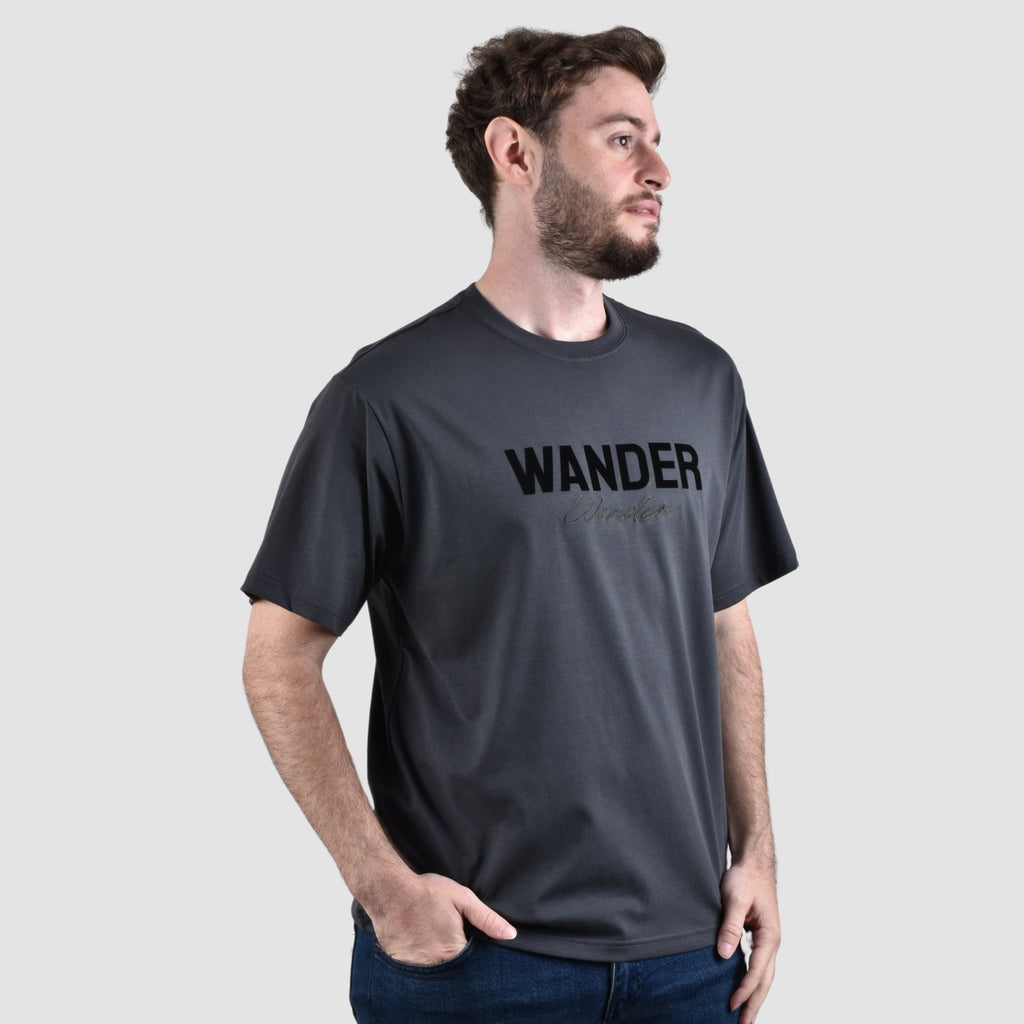 Men's Crew Neck Short Sleeve Wander Wonder Collection Relaxed Fit Print Tee