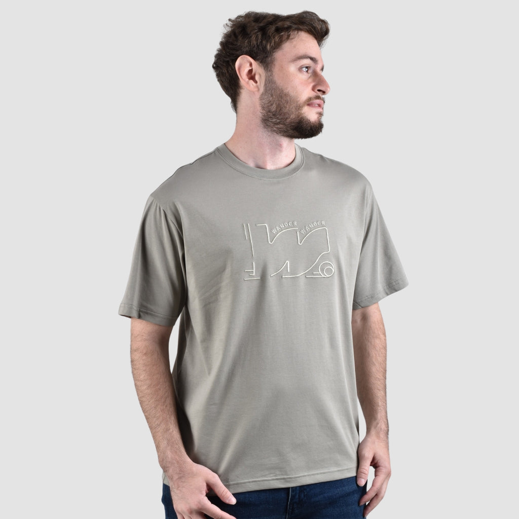 Men's Crew Neck Short Sleeve Wander Wonder Collection Relaxed Fit Print Tee