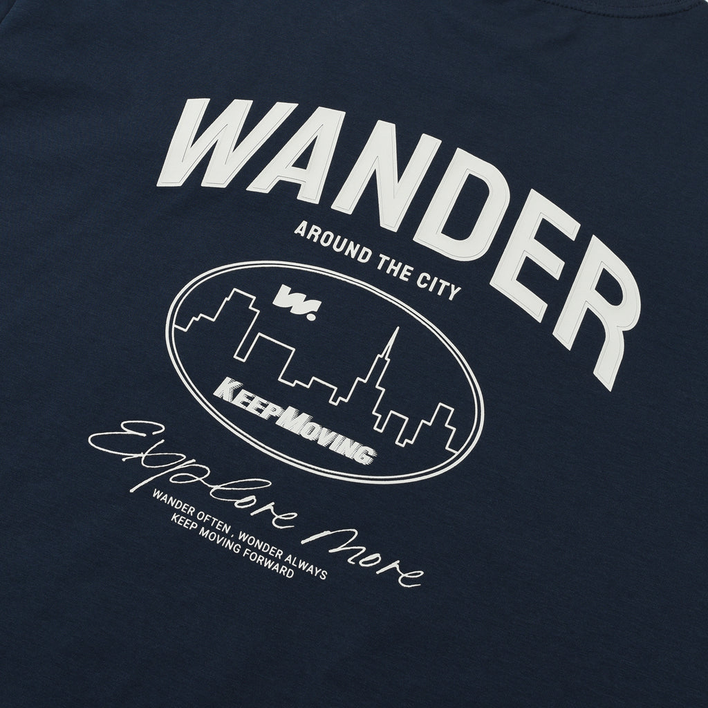 Men's Crew Neck Short Sleeve Wander Wonder Collection Relaxed Fit Print Tee