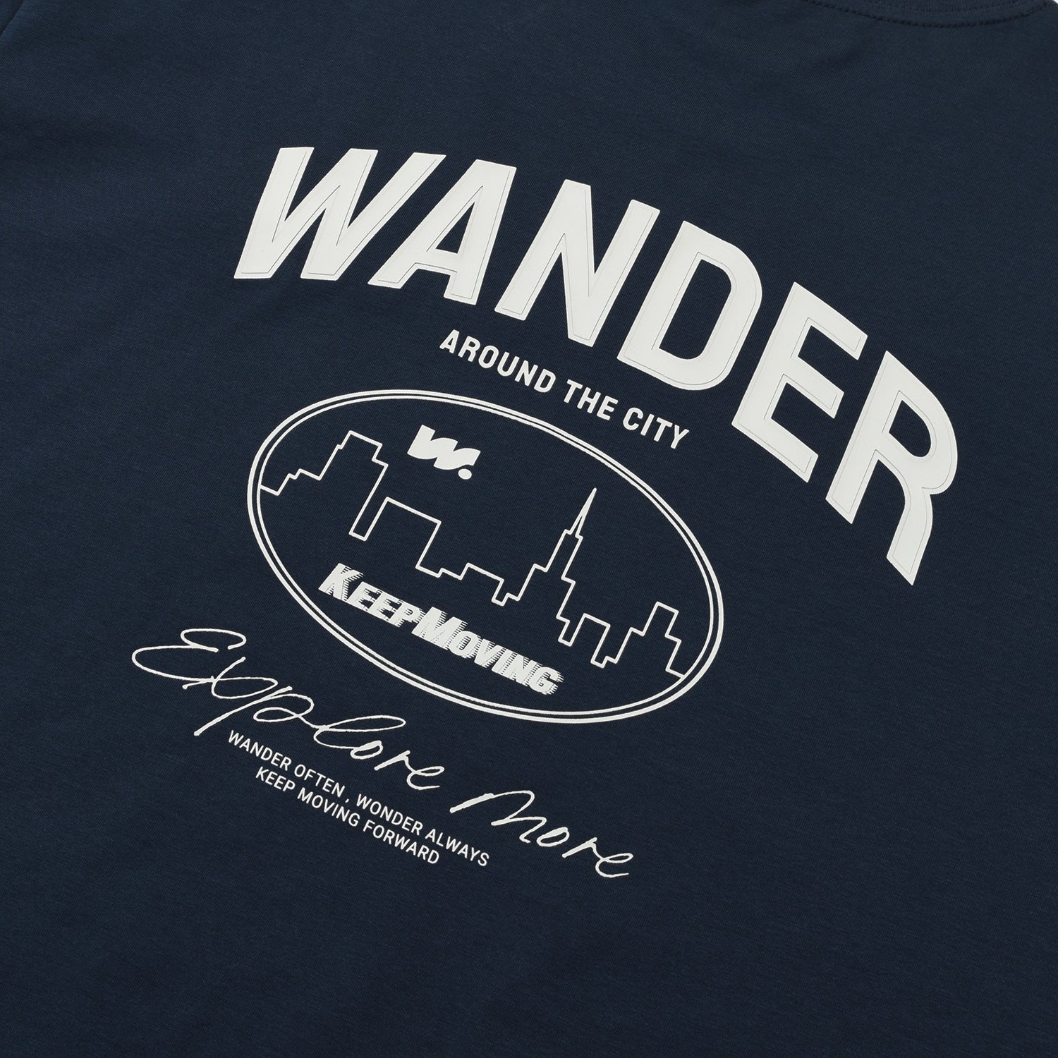 Men's Crew Neck Short Sleeve Wander Wonder Collection Relaxed Fit Print Tee