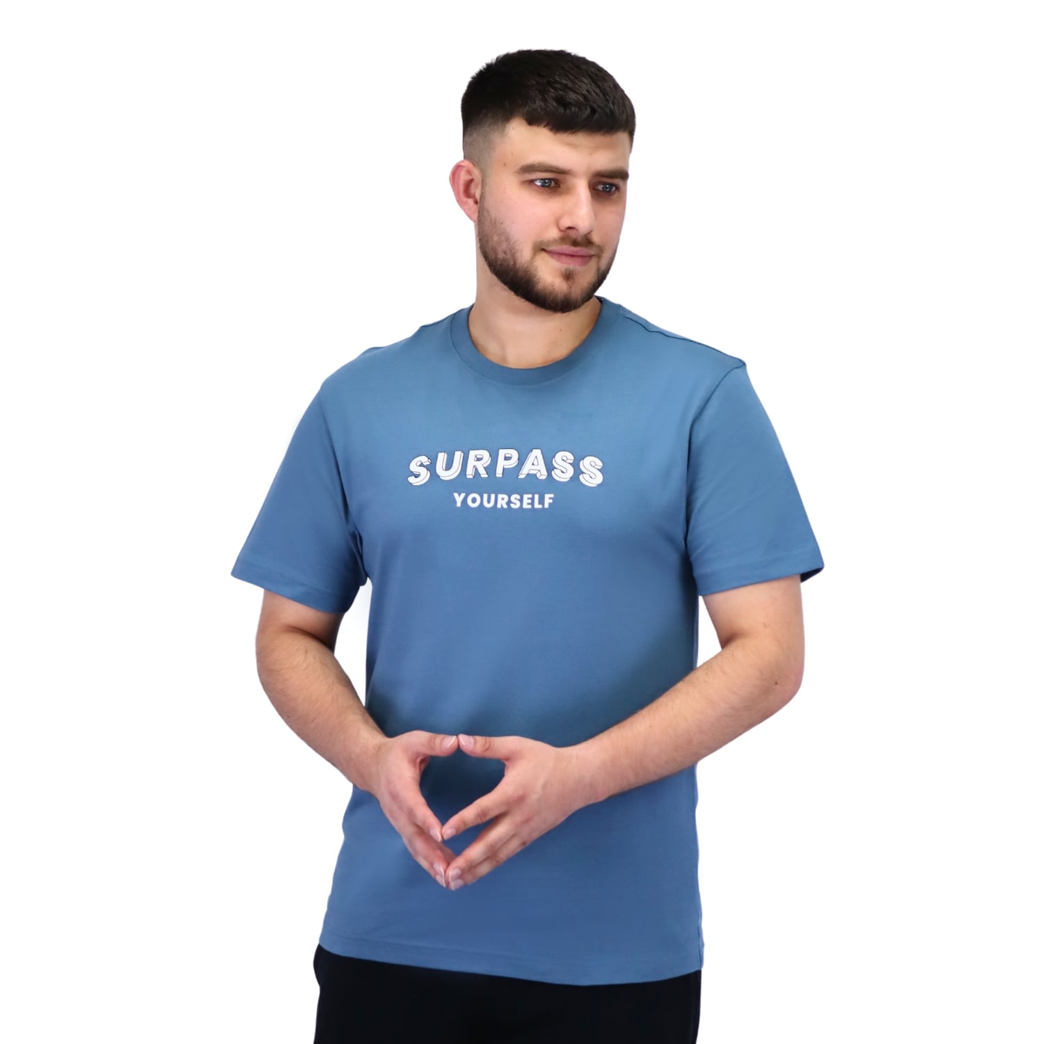Men's Cotton Jersey Crew Neck Slim Fit Message Print Tee