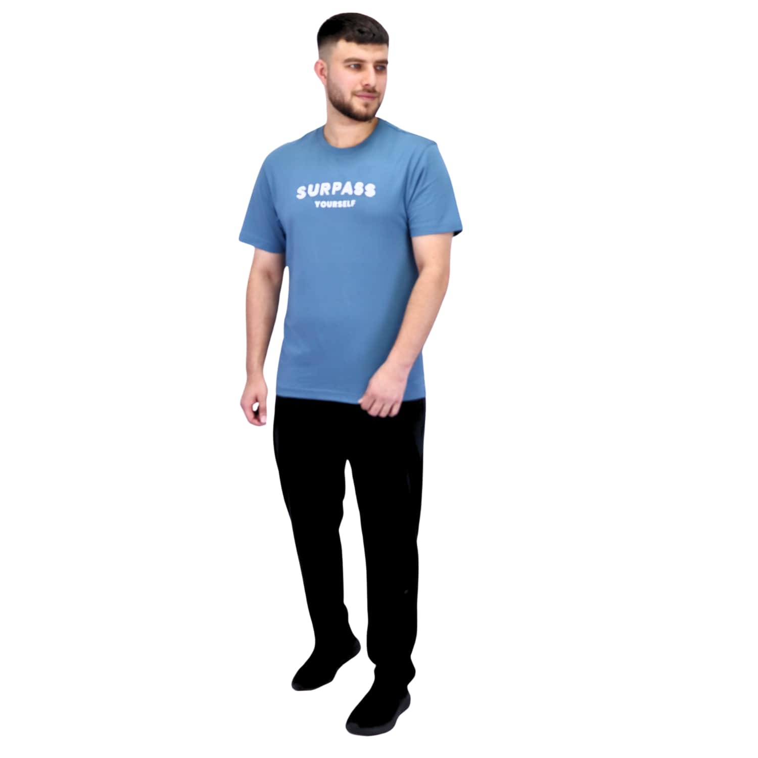 Men's Cotton Jersey Crew Neck Slim Fit Message Print Tee