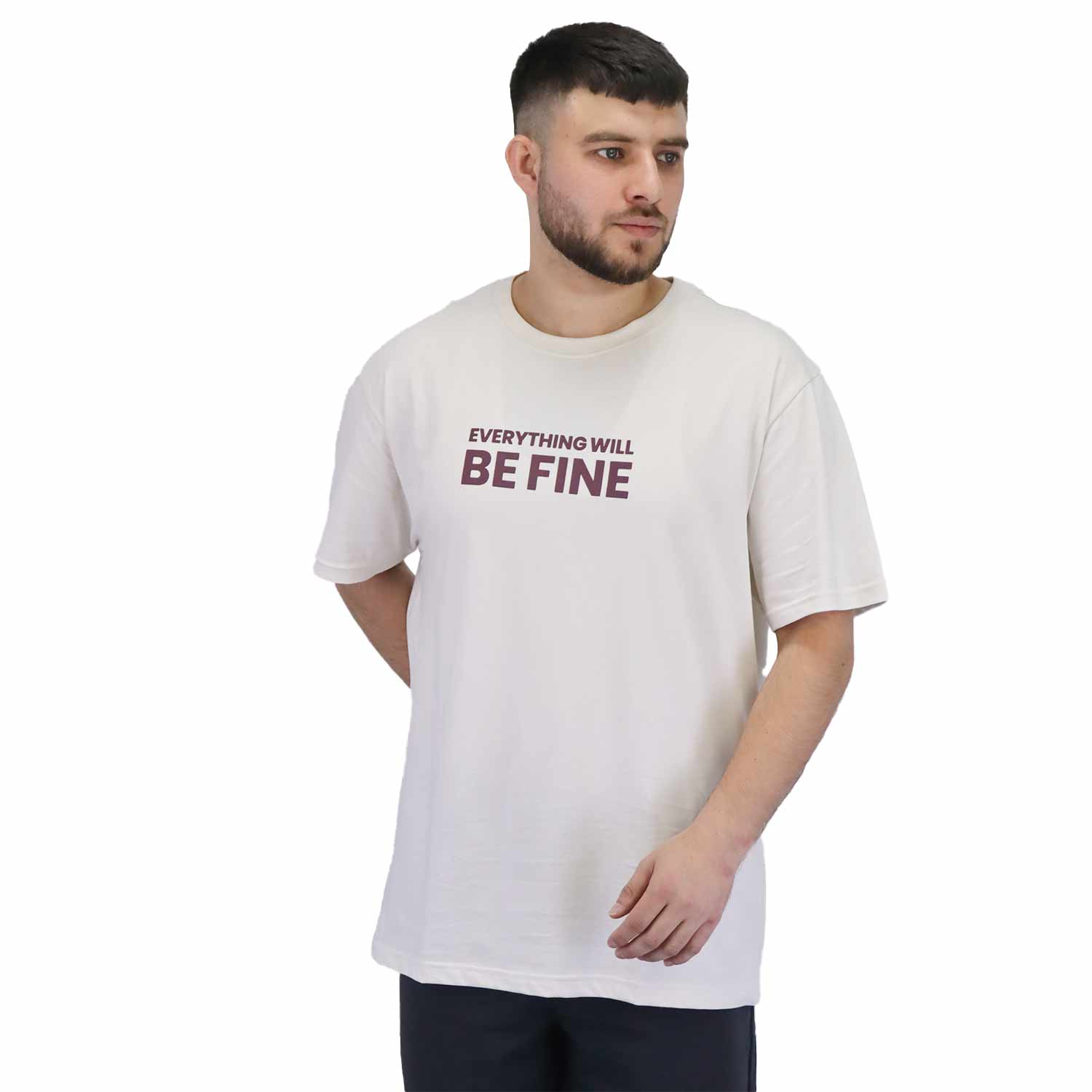 Men's Cotton Jersey Crew Neck Slim Fit Message Print Tee