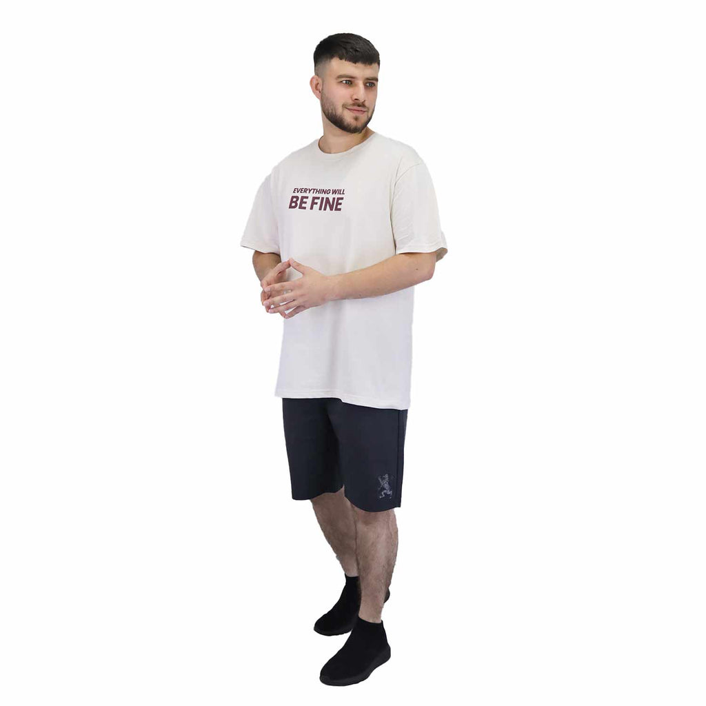 Men's Cotton Jersey Crew Neck Slim Fit Message Print Tee