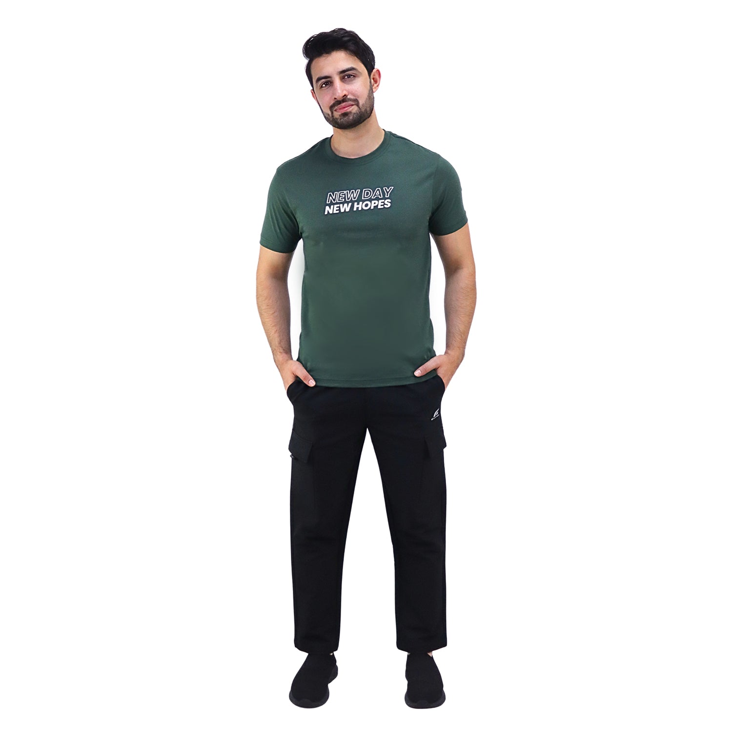 Men's Cotton Jersey Crew Neck Slim Fit Message Print Tee