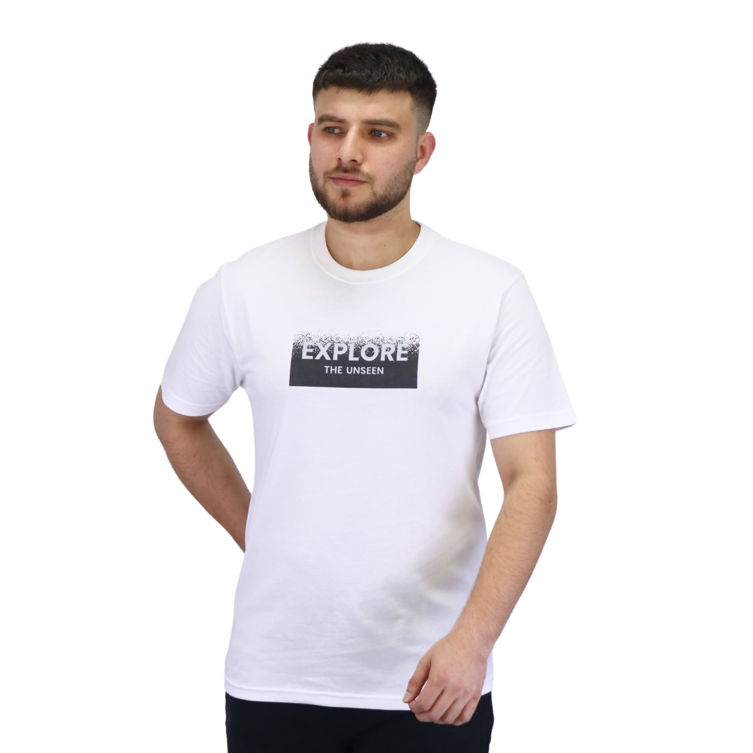 Men's Cotton Jersey Crew Neck Slim Fit Message Print Tee