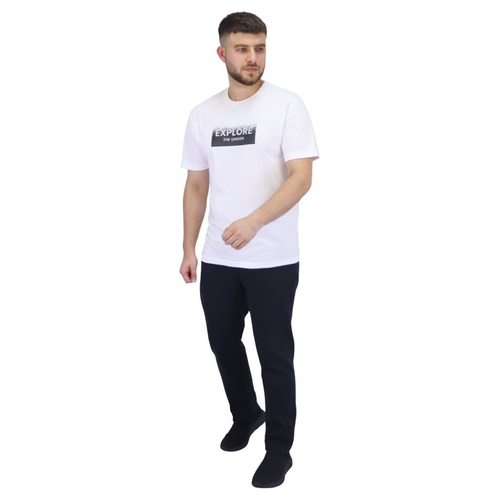 Men's Cotton Jersey Crew Neck Slim Fit Message Print Tee