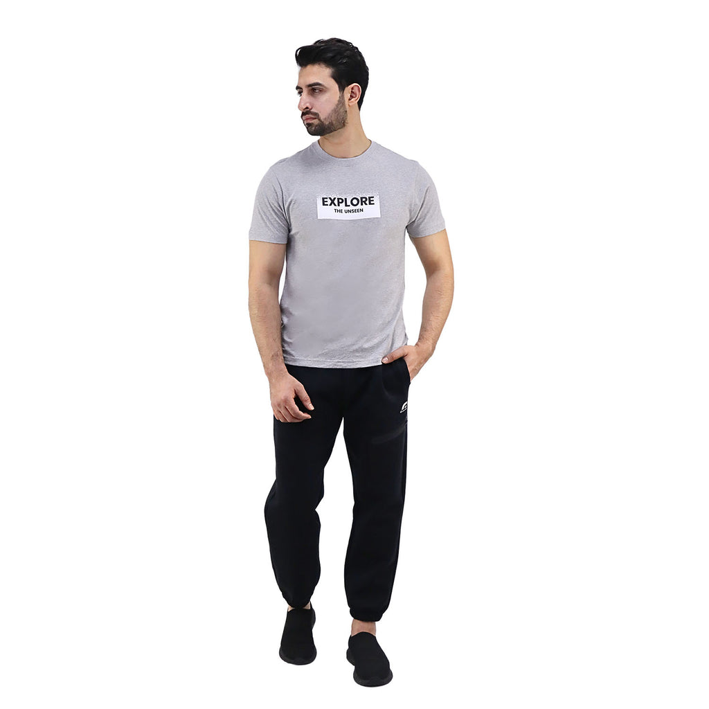 Men's Cotton Jersey Crew Neck Slim Fit Message Print Tee