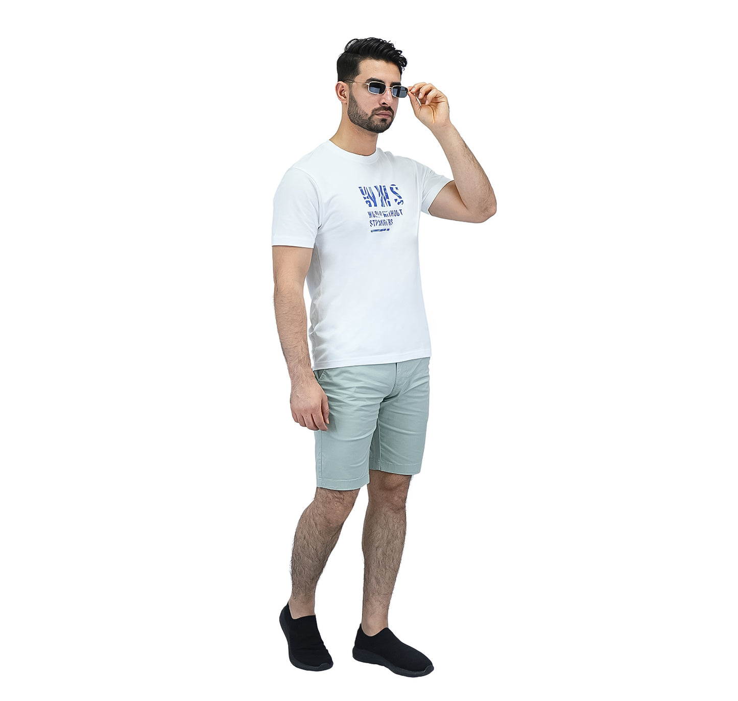 Men's Cotton Jersey Crewneck Short Sleeve Slim Fit Wws Print Tee