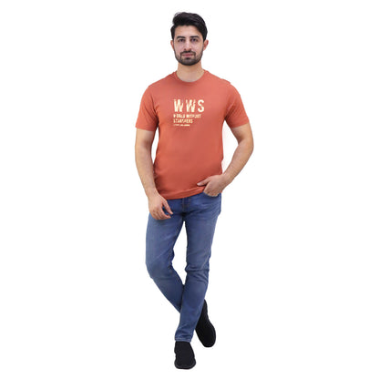 Men's Cotton Jersey Crewneck Short Sleeve Slim Fit Wws Print Tee
