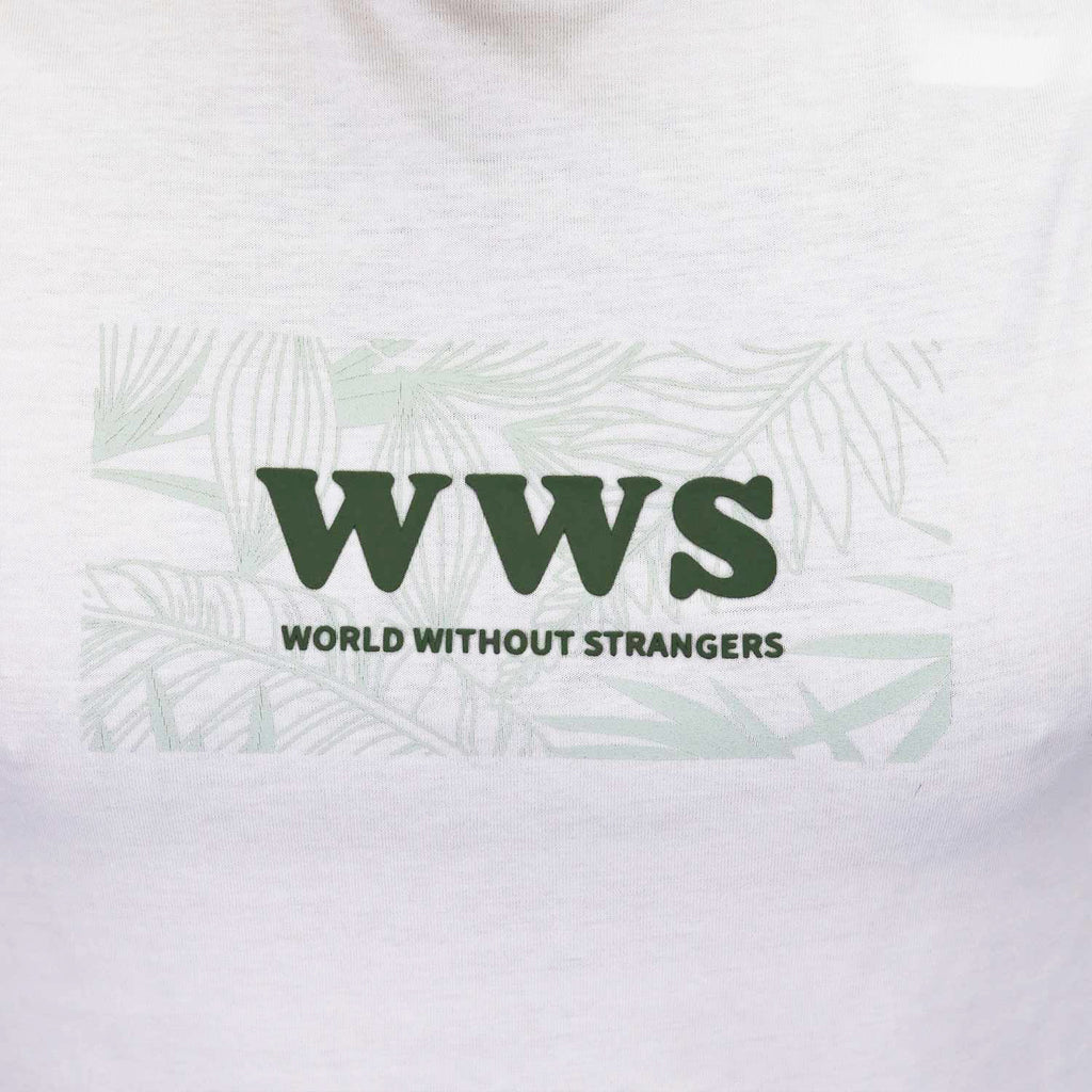 تي شيرت رجالي من القطن الجيرسي بأكمام قصيرة وياقة دائرية وقصة ضيقة وطبعة WWS