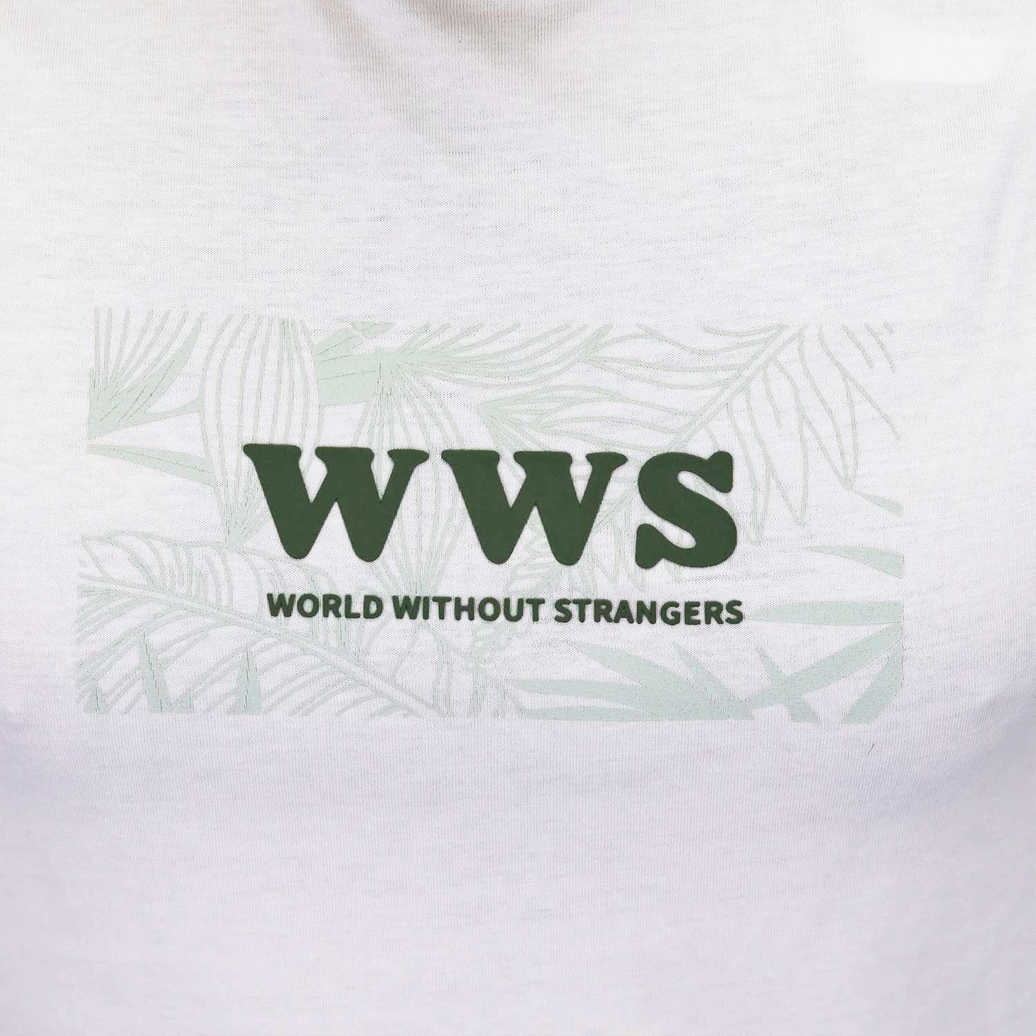 تي شيرت رجالي من القطن الجيرسي بأكمام قصيرة وياقة دائرية وقصة ضيقة وطبعة WWS