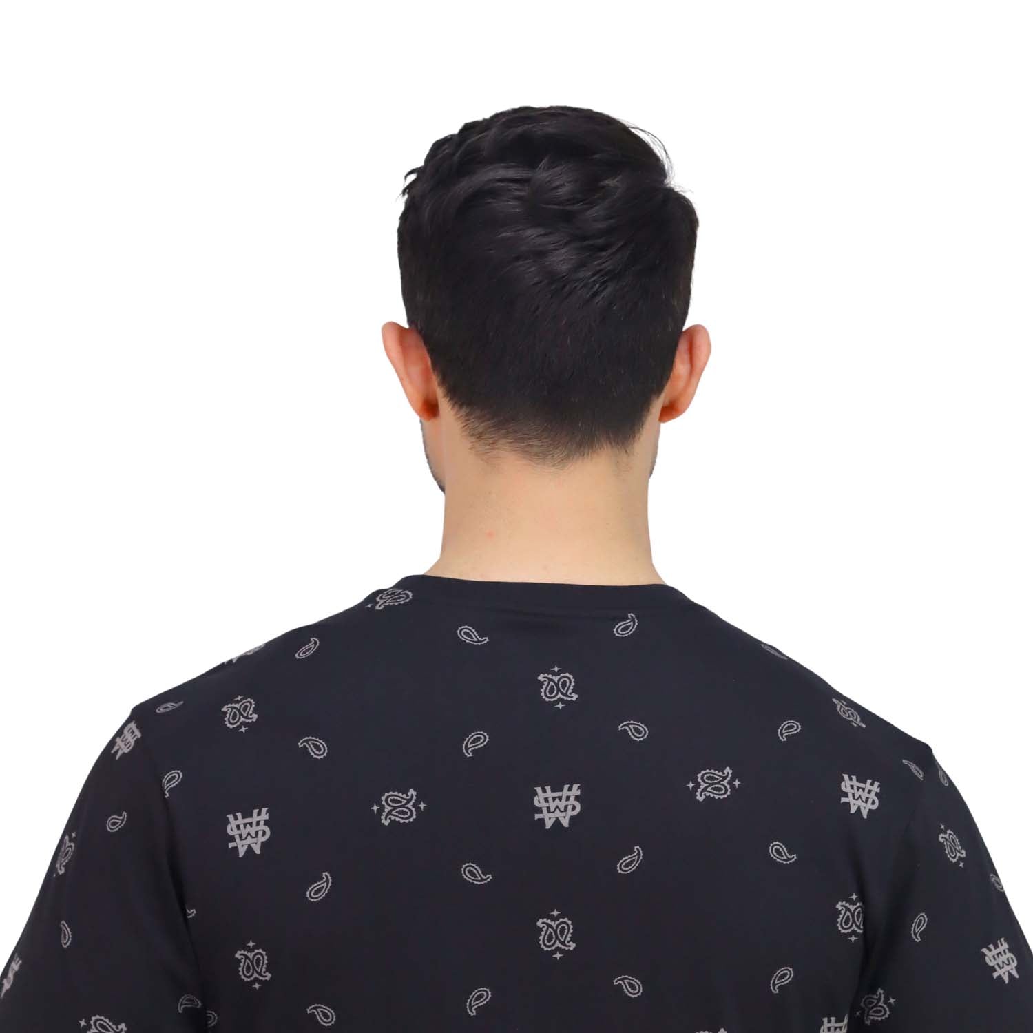 Men's Wws Crewneck Short Sleeve Slim Fit All Over Print Print Tee