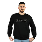 Giordano Men's Cotton Blend G-Motion Print Crew Neck Sweatshirt-Black