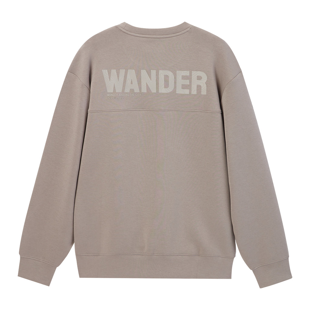 سويت شيرت رجالي مريح بأكمام طويلة وياقة دائرية متشابكة من مجموعة Wander Wonder