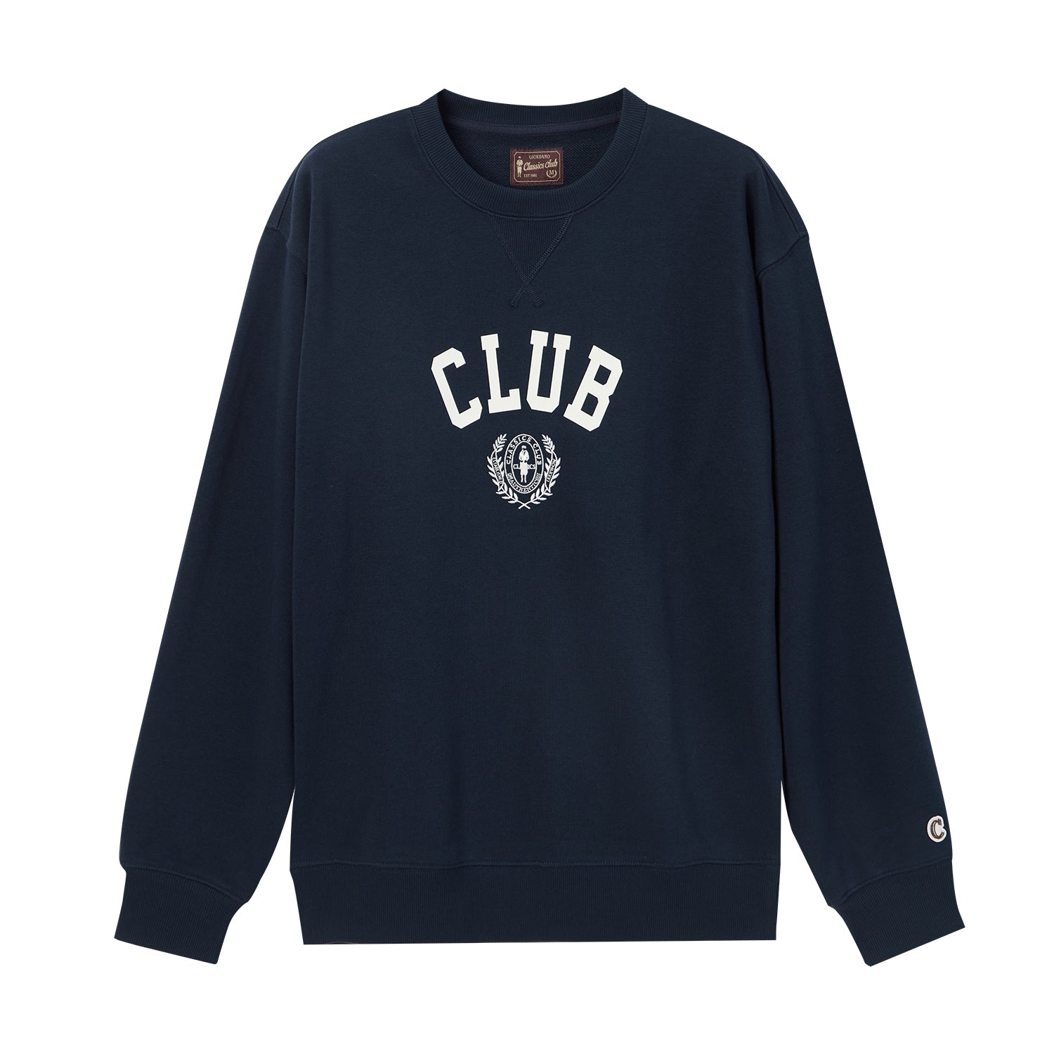 Men's Classic French Terry Crew Neck Long Sleeve Relaxed Fit Print Sweatshirt