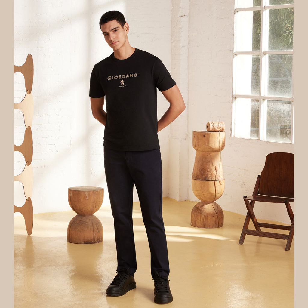 Men's Slim Fit Cotton Jersey Signature Print Tee