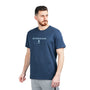 Giordano Men's Slim Fit Cotton Jersey Signature Print Tee-New Navy