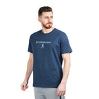 Giordano Men's Slim Fit Cotton Jersey Signature Print Tee-New Navy
