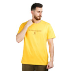 Giordano Men's Slim Fit Cotton Jersey Signature Print Tee-Yellow