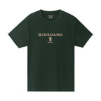 Giordano Men's Slim Fit Cotton Jersey Signature Print Tee-Green