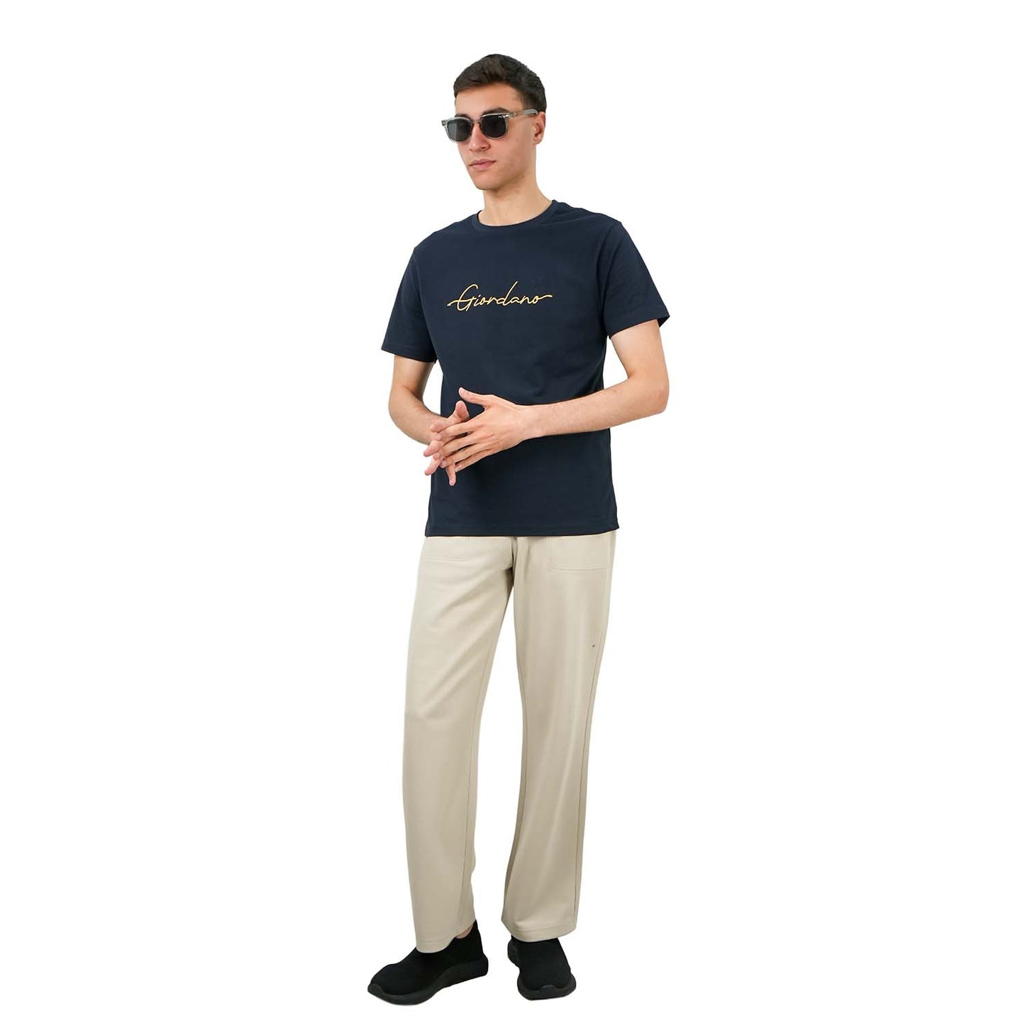 Men's Cotton Crewneck Tee With Signature Print
