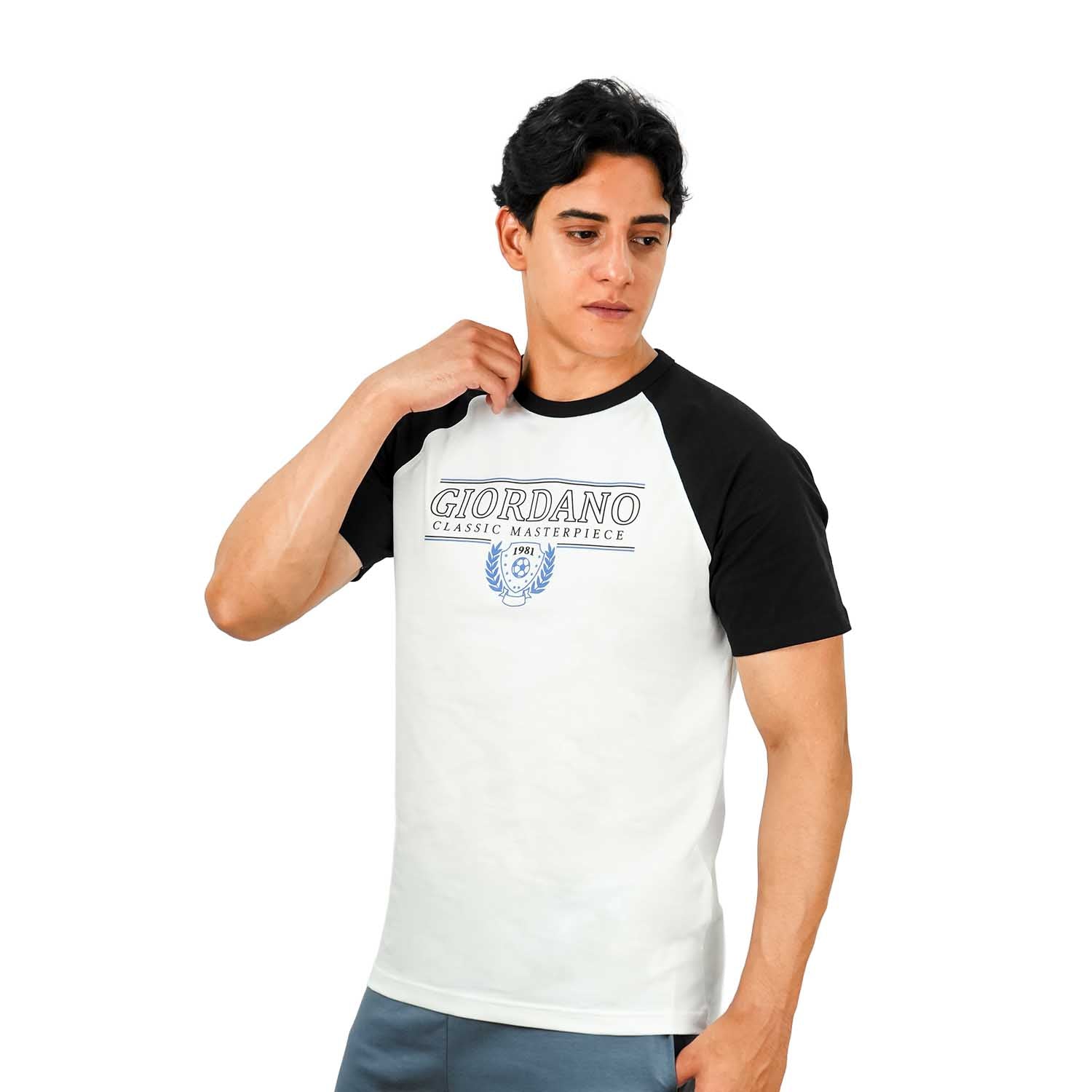 Men's Print Slim Fit Cotton Jersey Reglan Tee