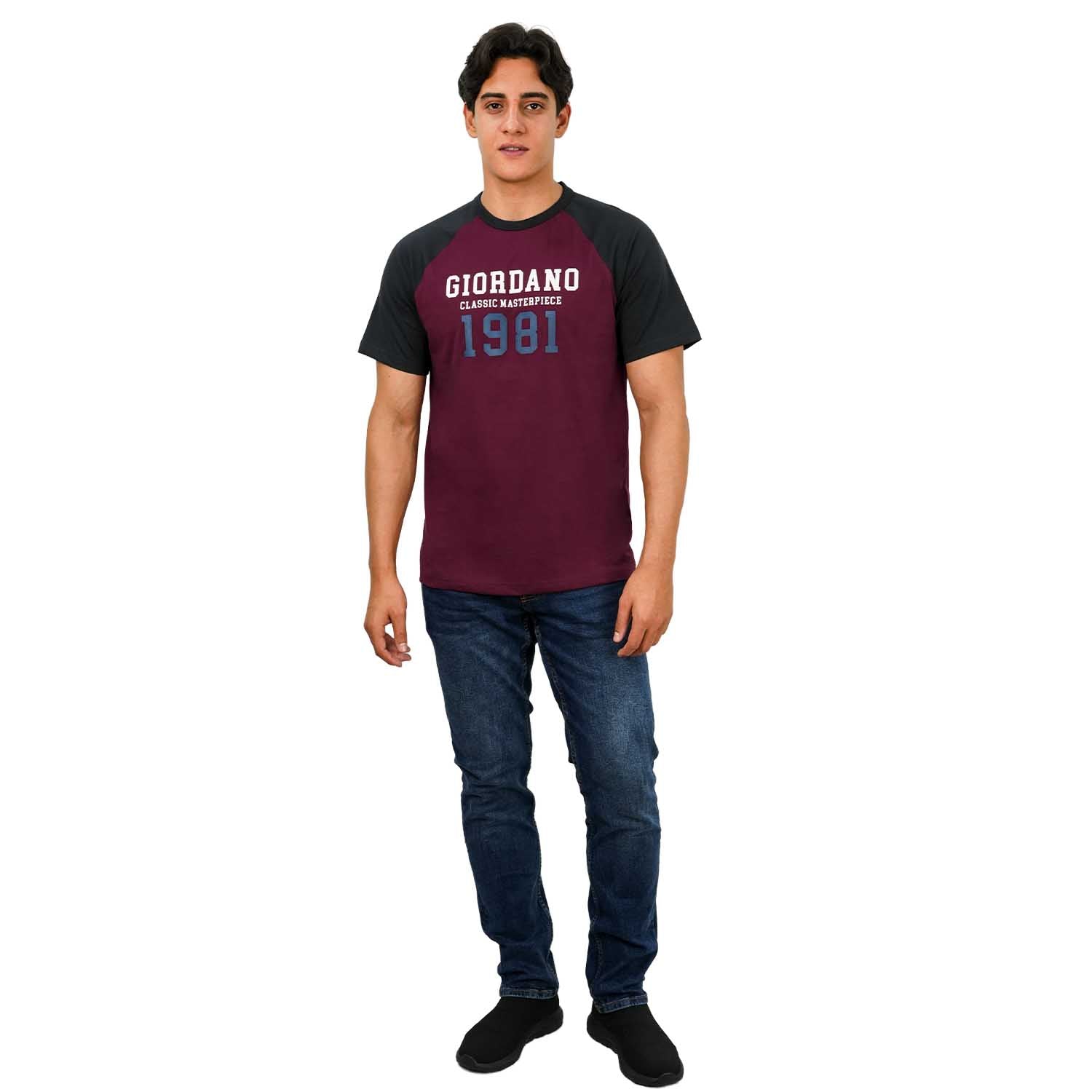 Men's Print Slim Fit Cotton Jersey Reglan Tee