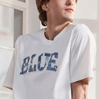 Men's Classic Blue Print Tee | 100% Cotton Comfort