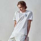 Giordano Men's Classic Blue Print Tee | 100% Cotton Comfort-White
