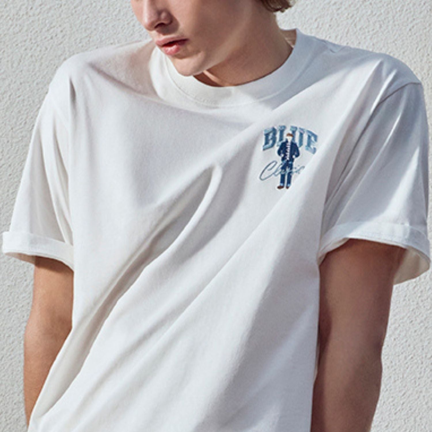 Men's Classic Blue Print Tee | 100% Cotton Comfort