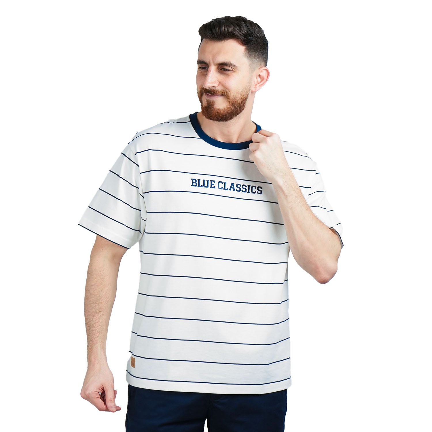 Giordano Men's Classic Blue Print Tee | 100% Cotton Comfort-Multicolor