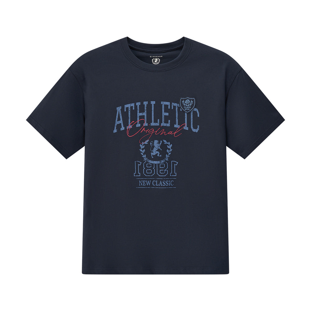 Men’S Relaxed Fit Cotton Jersey Crew Neck Print Tee