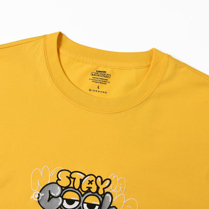 Men’S Relaxed Fit Cotton-Poly Crew Neck Print Tee | Minion Collection