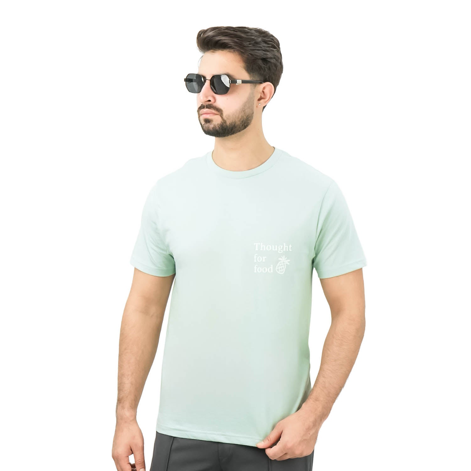 Men's Slim Fit Print Tee - Cotton Jersey, Crew Neck, Short Sleeve