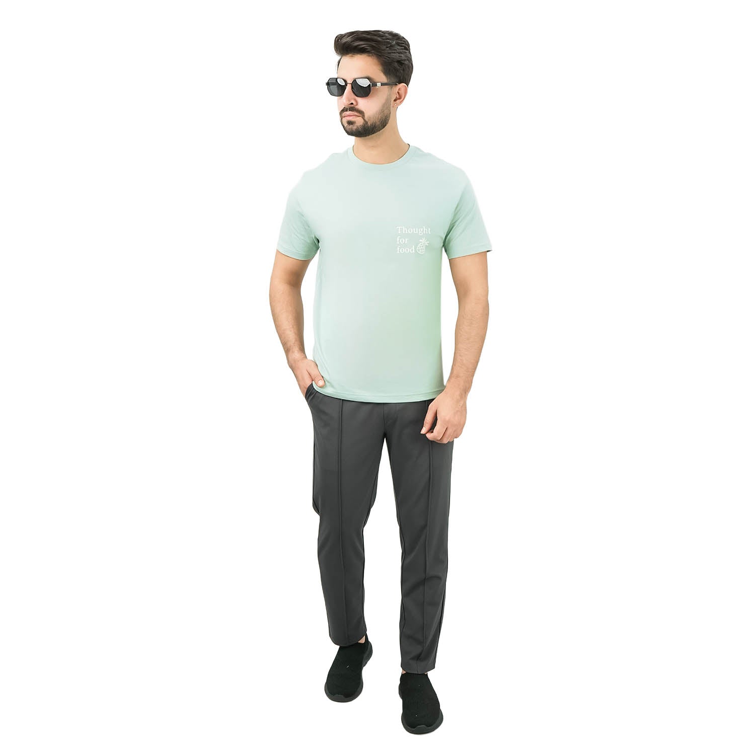 Men's Slim Fit Print Tee - Cotton Jersey, Crew Neck, Short Sleeve