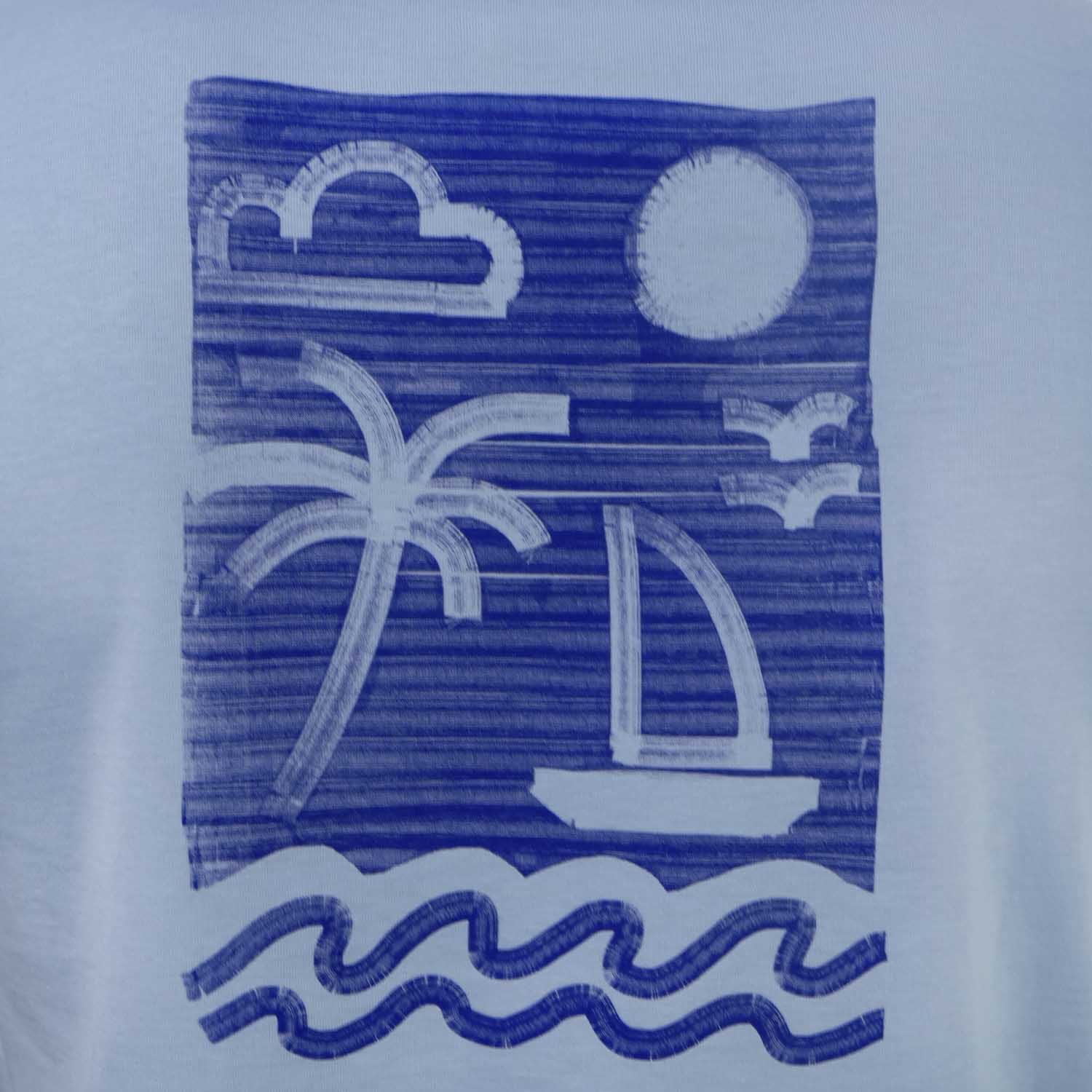 Men's Slim Fit Print Tee - Cotton Jersey, Crew Neck, Short Sleeve