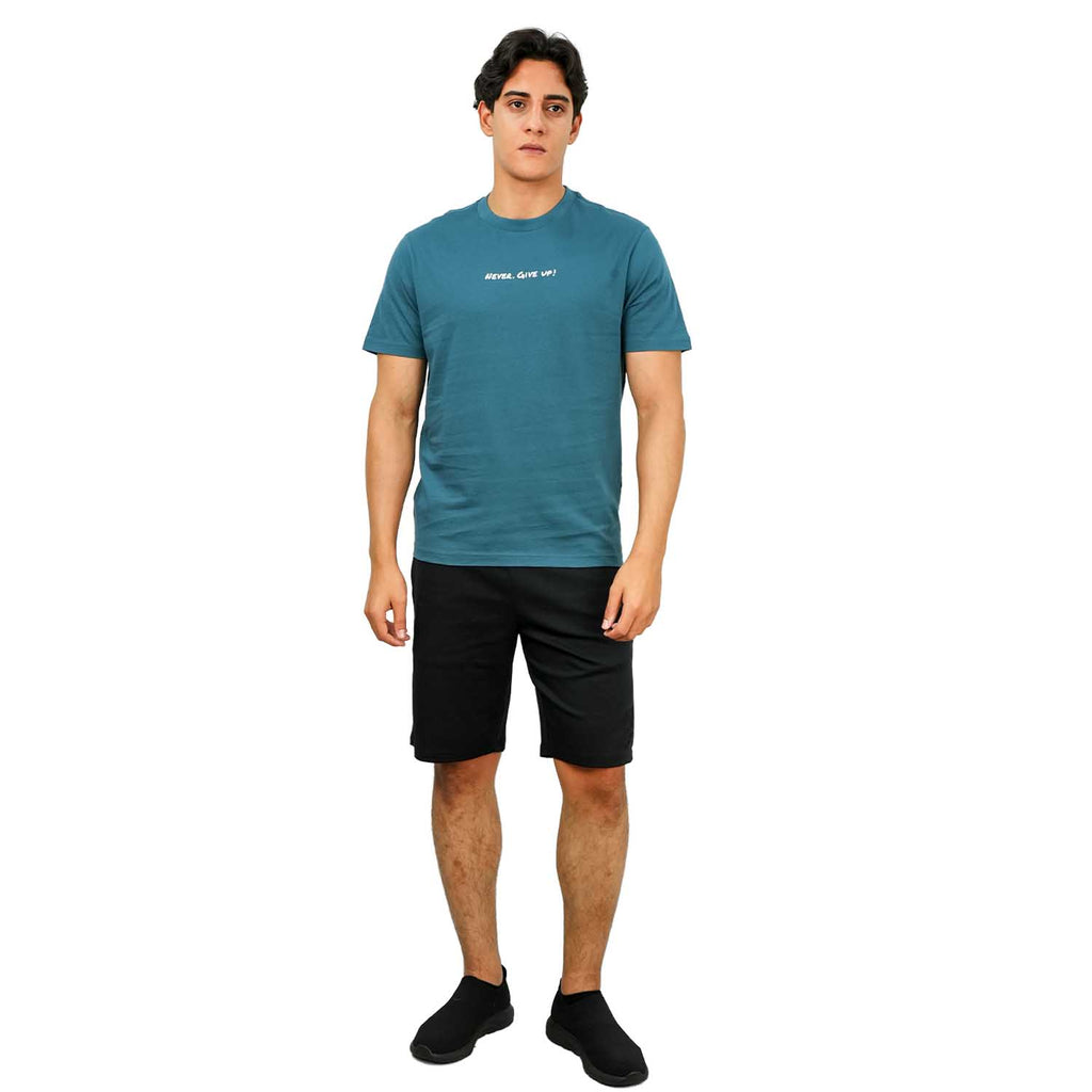 Men's Slim Fit Print Tee - Cotton Jersey, Crew Neck, Short Sleeve