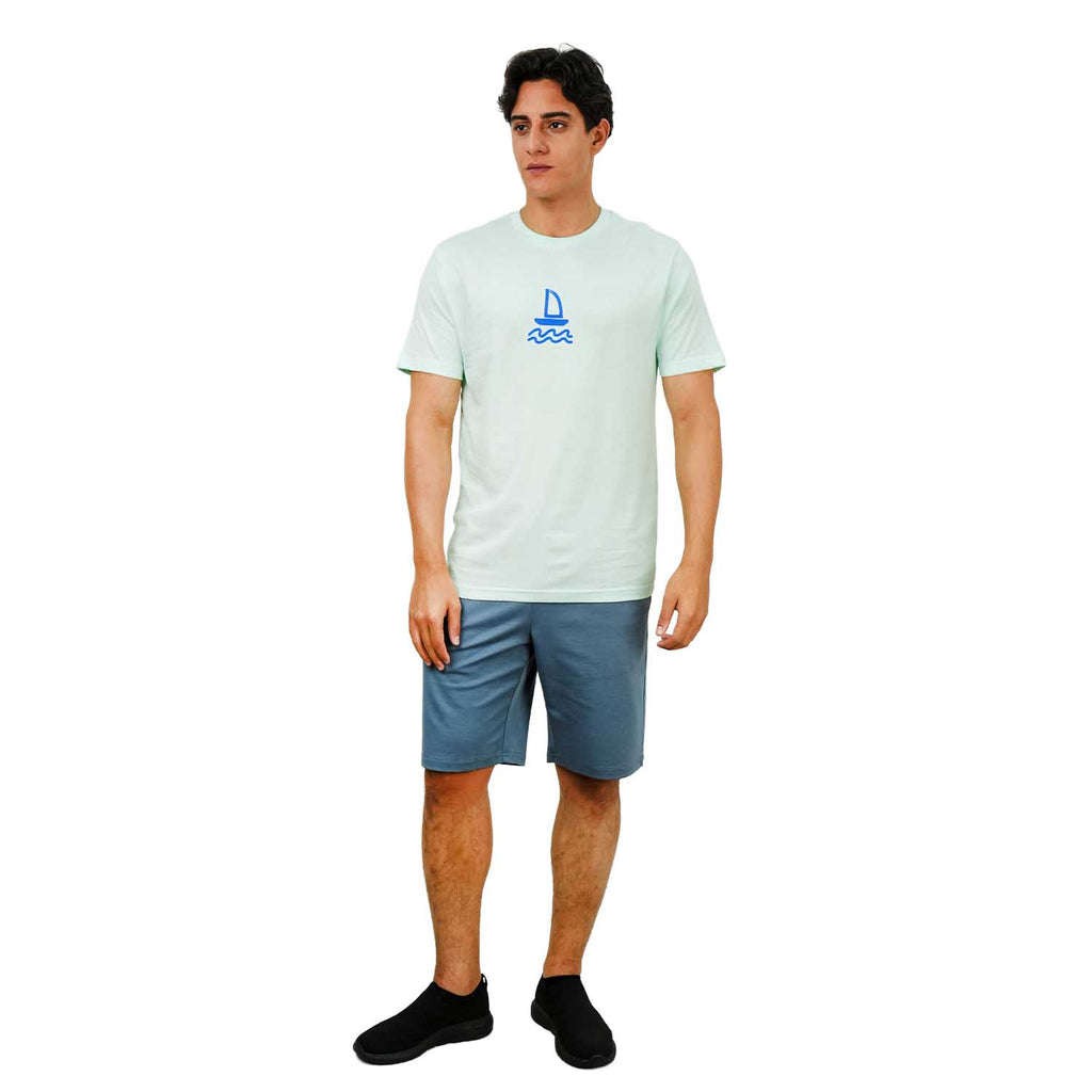 Men's Slim Fit Print Tee - Cotton Jersey, Crew Neck, Short Sleeve