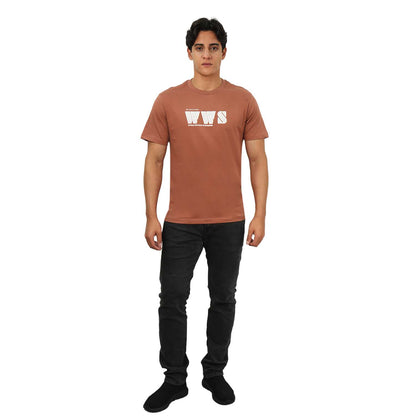 Men's World Without Strangers Print Tee - Slim Fit, Crew Neck, Cotton