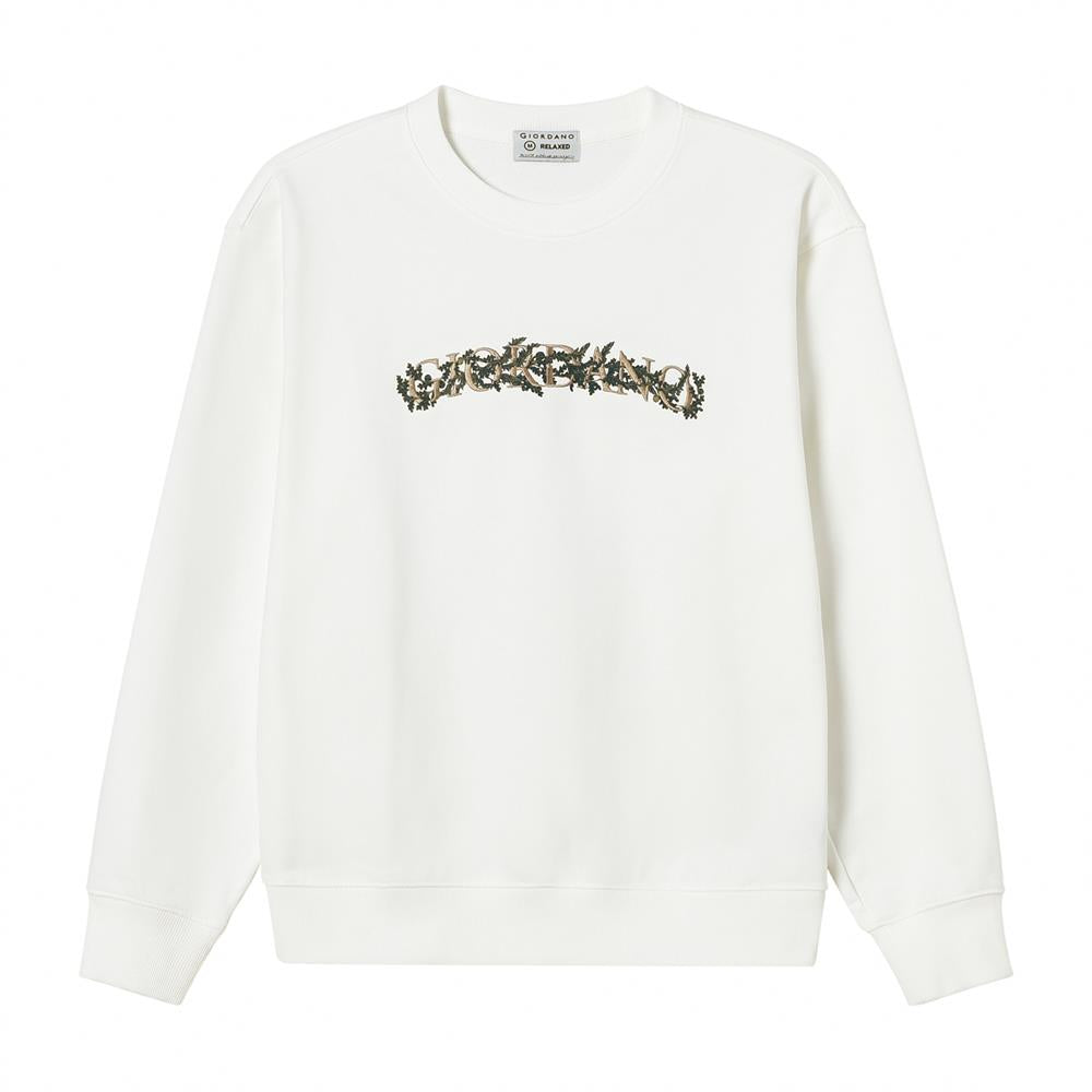 Men’S Relaxed French Terry Crew Neck Graphic Sweater