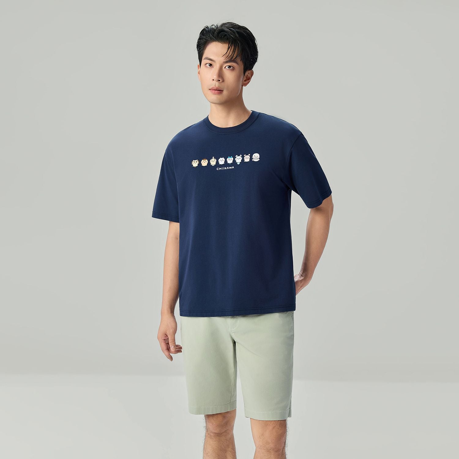 Men's Chiikawa Character Crew Neck Relaxed Graphic Tee