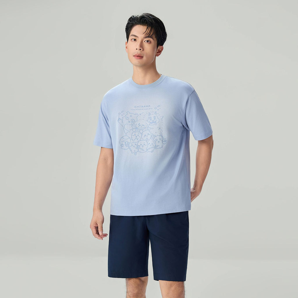 Men's Chiikawa Subdued Blue Relaxed Graphic Tee