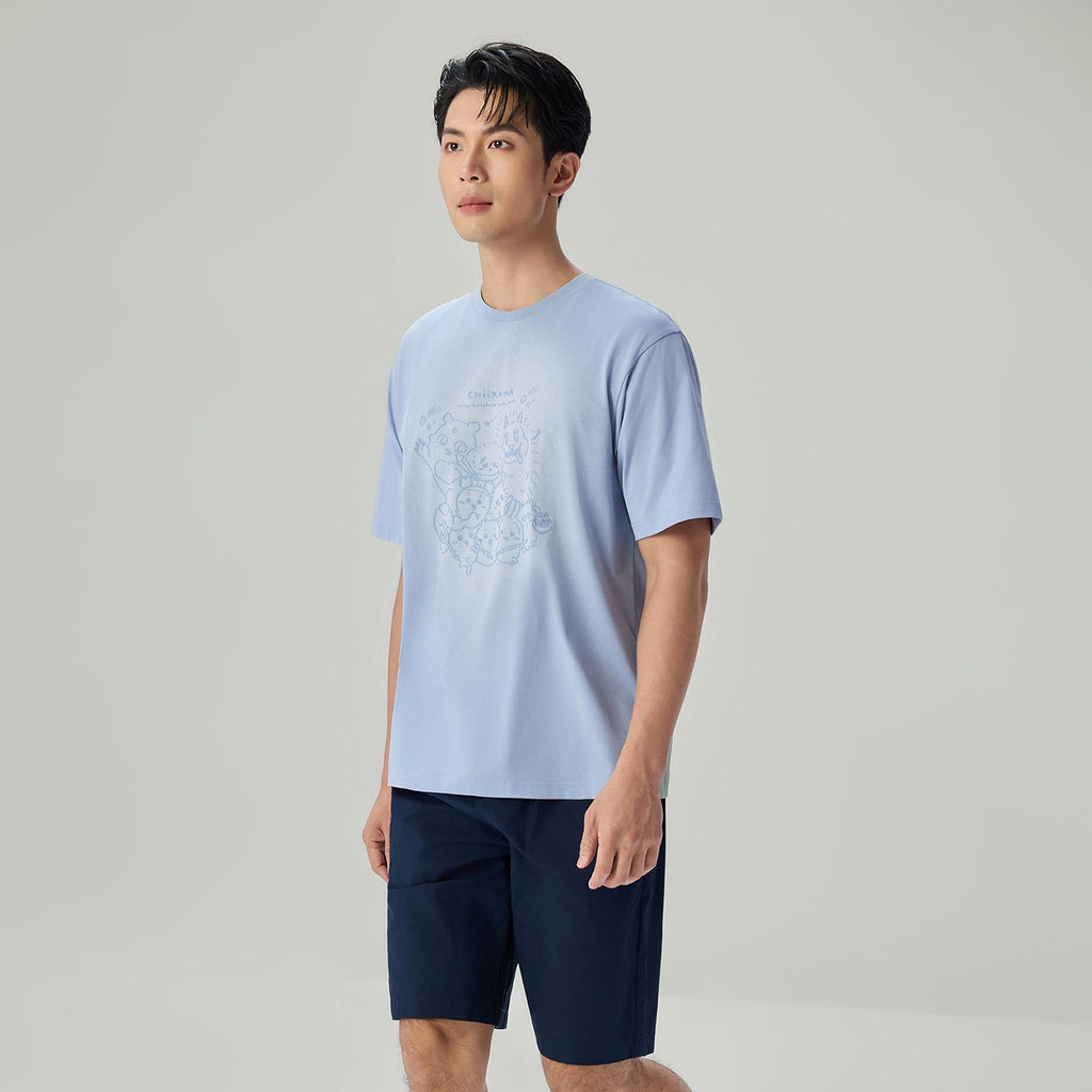 Men's Chiikawa Subdued Blue Relaxed Graphic Tee