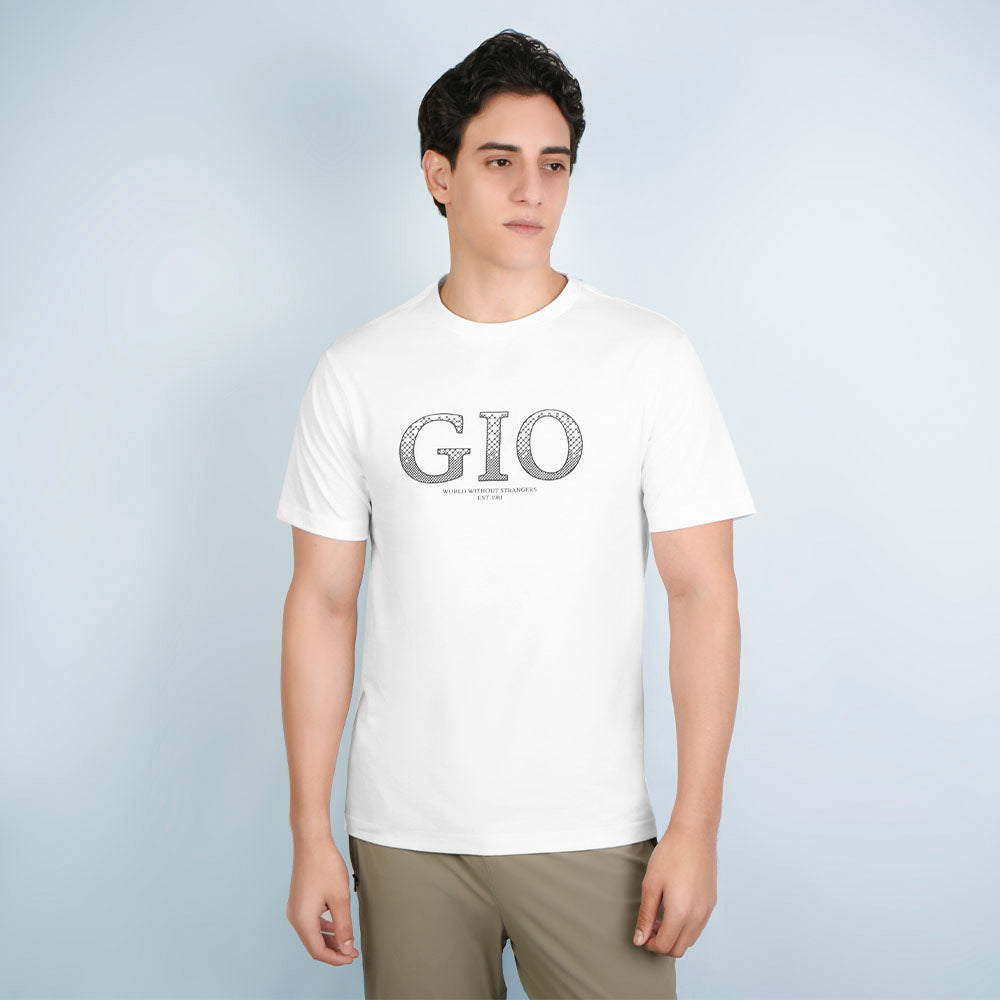 Men Slim Cotton Graphic Crew Neck Tee